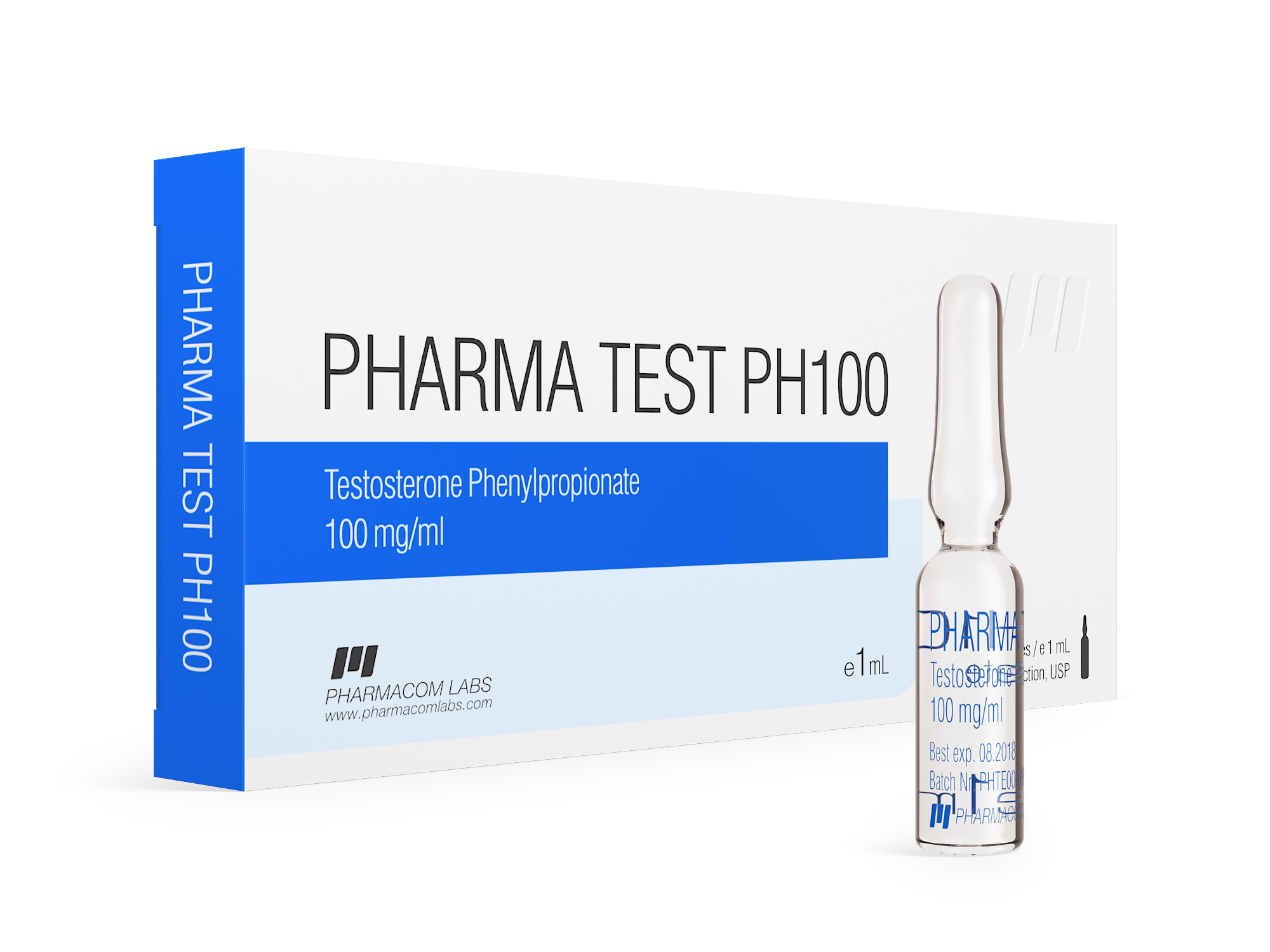 PHARMA TEST PH 100 (Testosterone Phenylpropionate) 100 mg/ml 10 x 1ml amps Pharmacom Labs