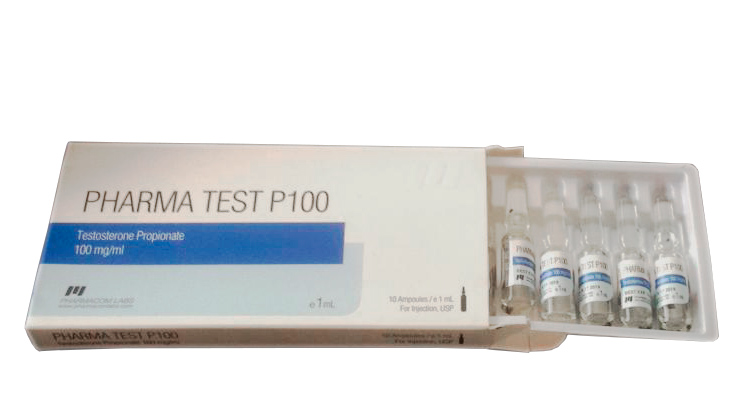 PHARMA TEST P 100 (Testosterone Propionate) 100 mg/ml 10 x 1ml amps Pharmacom Labs